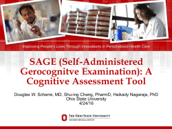 SAGE (Self-Administered Gerocognitve Examination): A Cognitive
