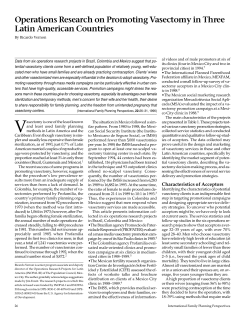 Operations Research on Promoting Vasectomy in Three Latin