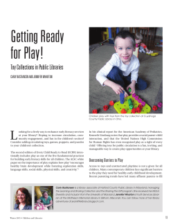 Getting Ready for Play! - American Library Association Journals
