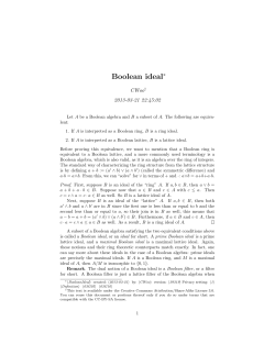 Boolean ideal - PlanetMath.org