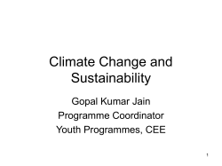 A Presentation on Climate Change and Sustainability by
