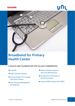 Broadband for Primary Health Center