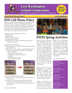East Washington School Corporation EHS Cell Phone Policy EWES