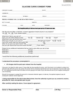 glucose curve consent form - Limerick Veterinary Hospital