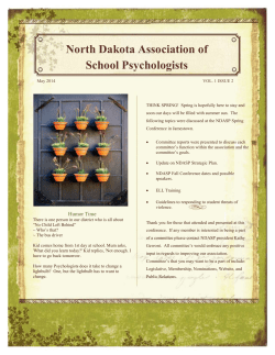 Spring 2014 Newsletter - North Dakota Association Of School