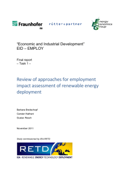 Review of approaches for employment impact - IEA-RETD