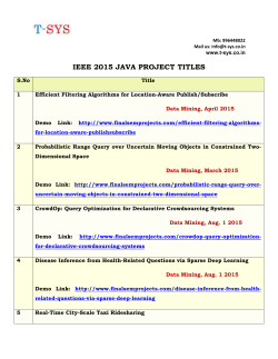 ieee project titles 2015 - BCA Final Year Projects