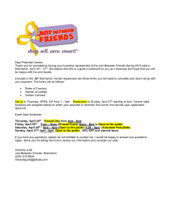 Just Between Friends Bremerton VENDOR CONTRACT