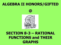 Section 8-3 (Rational Functions and Their Graphs)