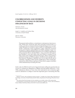 colorblindness and diversity: conflicting goals in