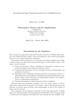 Discrepancy Theory and its Applications