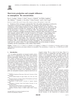 Short-term production and synoptic influences on atmospheric Be