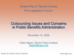 Outsourcing Issues and Concerns in Public Benefits