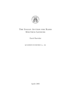 The Italian Auction for Radio Spectrum Licences