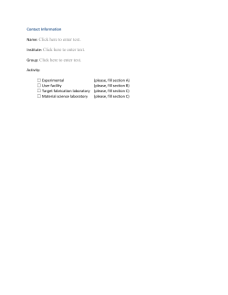 Contact Information Name: Click here to enter text. Institute: Click
