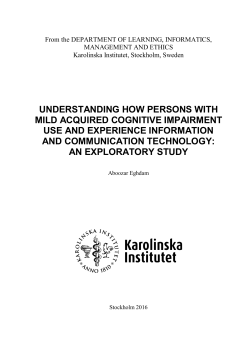 understanding how persons with mild acquired cognitive impairment