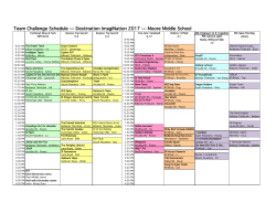 Team Challenge Schedule &mdash; Destination ImagiNation 2017