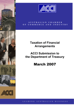 a competitive industry policy - Taxation of Financial Arrangements