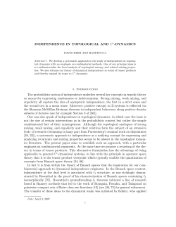 INDEPENDENCE IN TOPOLOGICAL AND C