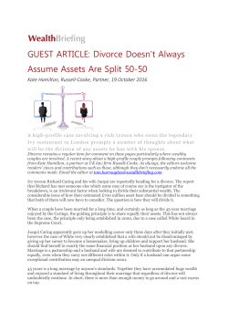 Divorce Doesn`t Always Assume Assets Are Split 50 - Russell