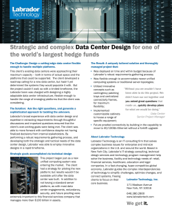 Strategic and complex Data Center Design for one of the world`s