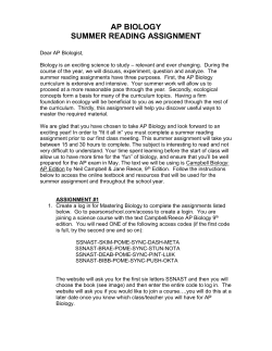 ap biology summer reading assignment