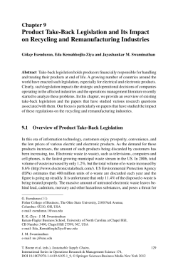Product Take-Back Legislation and Its Impact on Recycling and