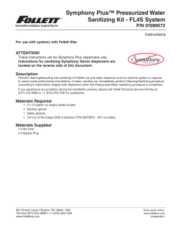 Symphony Plus&trade; Pressurized Water Sanitizing Kit