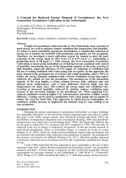 A Concept for Reduced Energy Demand of Greenhouses: the Next