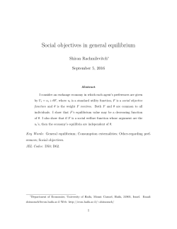 Social objectives in general equilibrium