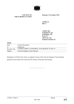 Joint Investigation Teams Manual - Europol
