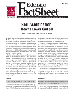 Soil Acidification-How to Lower Soil pH (AGF-507)