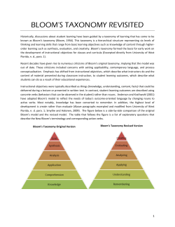 bloom`s taxonomy revisited - The University of Texas at Arlington