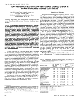 Root and Shoot Responses of Ten Foliage Species Grown in Cupric