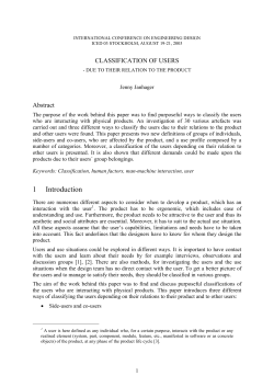 CLASSIFICATION OF USERS-DUE TO THEIR RELATION TO THE