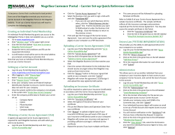 Magellan Customer Portal &ndash; Carrier Set-up