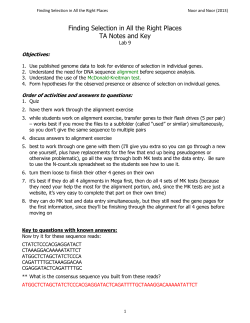 Finding Selection in All the Right Places Noor and Noor (2013)