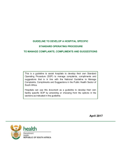 Guideline for Hospitals to develop a SOP to Manage