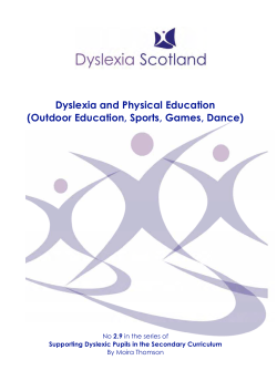 Dyslexia and Physical Education (Outdoor Education, Sports