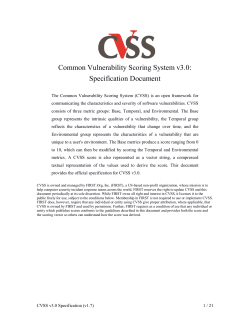 Common Vulnerability Scoring System v3.0