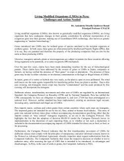 Modified Living Organisms (MLOs )