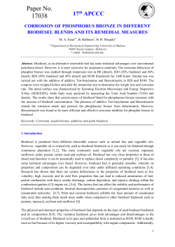 CORROSION OF PHOSPHORus BRONZE in different biodiesel