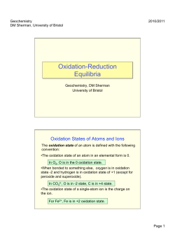 Oxidation-Reduction Equilibria - Aqueous and Environmental