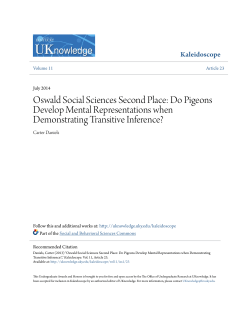 Oswald Social Sciences Second Place: Do Pigeons Develop Mental