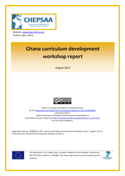 Ghana curriculum development workshop report