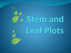 Stem and Leaf Plots