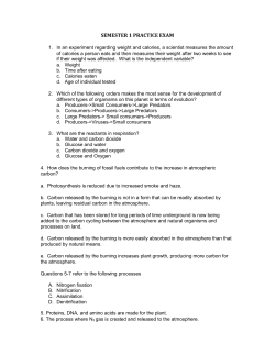 SEMESTER 1 PRACTICE EXAM In an experiment regarding weight