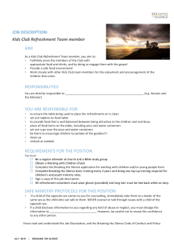 Kids Club Refreshment Team