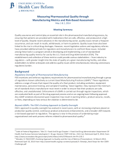 Measuring Pharmaceutical Quality through