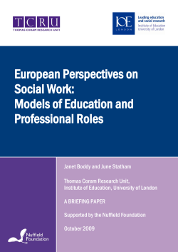 European Perspectives on Social Work